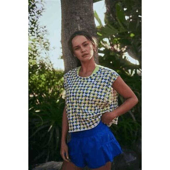 Free People Movement Inspire Geometric Green Blue‎ Printed Tank XS NWOT - Picture 9 of 10